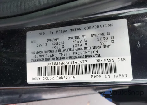 2014 Mazda Mazda6 I Grand Touring from USA, damaged, VIN JM1GJ1W66E1145977